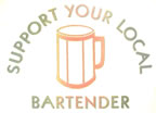support local bartender vintage t-shirt iron-on