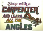 sleep with a carpenter and learn all the angles Unused Original Vintage T-Shirt Iron-On Heat Transfer