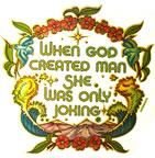 when god created man she was only joking vintage t-shirt iron-on heat transfer