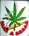 take a break marijuana pot beer can vintage t-shirt iron-on beer