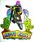motocross motorcycle vintage t-shirt iron-on 1970's