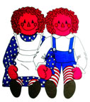 raggedy ann and andy vintage t-shirt iron-on unused