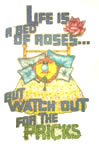 life is a bed of roses Unused Original Vintage T-Shirt Iron-On Heat Transfer