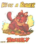 kiss a beaver tenderly vintage t-shirt iron-on 1970's